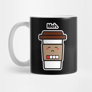 Meh. | Coffee Cup | Charging | Low Battery | Cute Kawaii | Black Mug